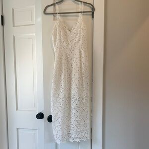 Astr White Lace Midi Dress